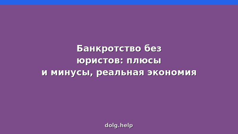 Банкротство без юристов: плюсы и минусы, реальная экономия — самостоятельное прохождение процедуры