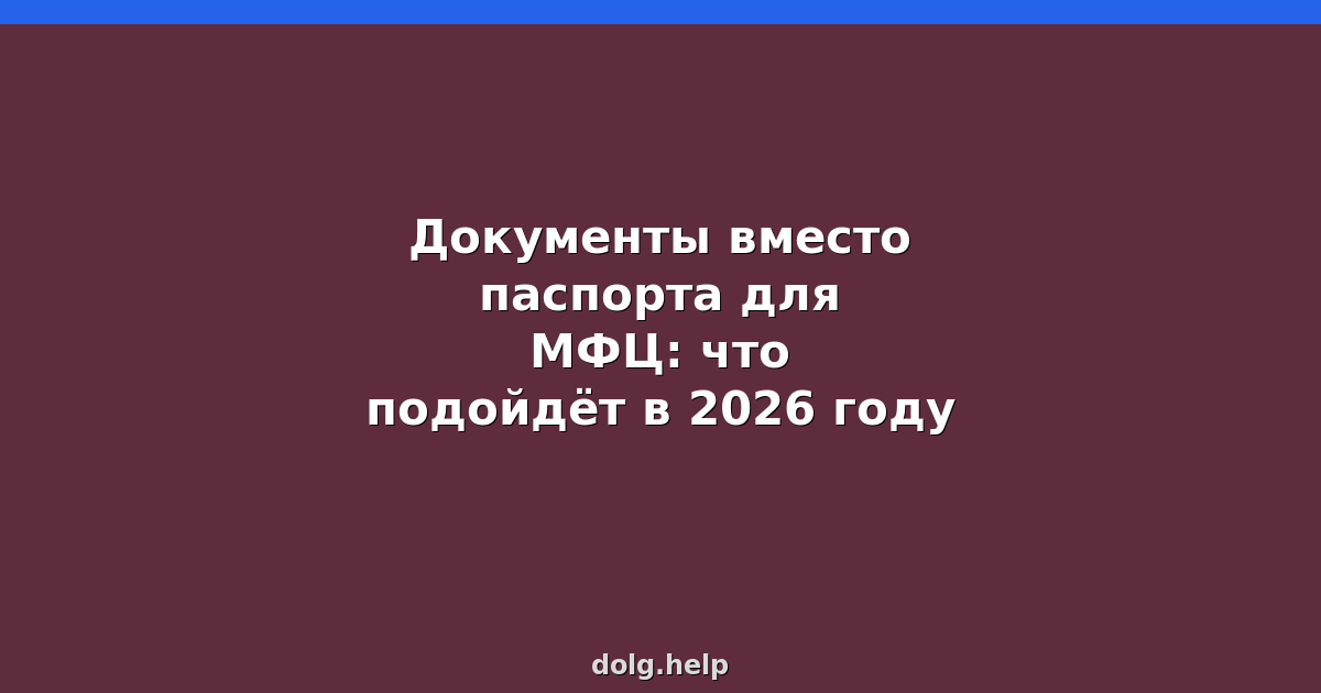 Документы вместо паспорта для МФЦ: что подойдёт в 2026 году