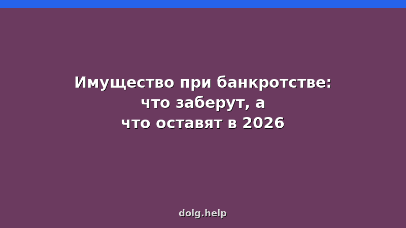 Что заберут и что оставят при банкротстве физических лиц в 2026 году — список имущества, советы юриста