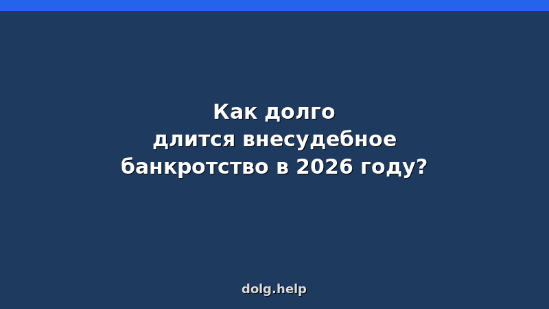 Инфографика сроков внесудебного банкротства в 2026 году: от подачи заявления в МФЦ до списания долгов