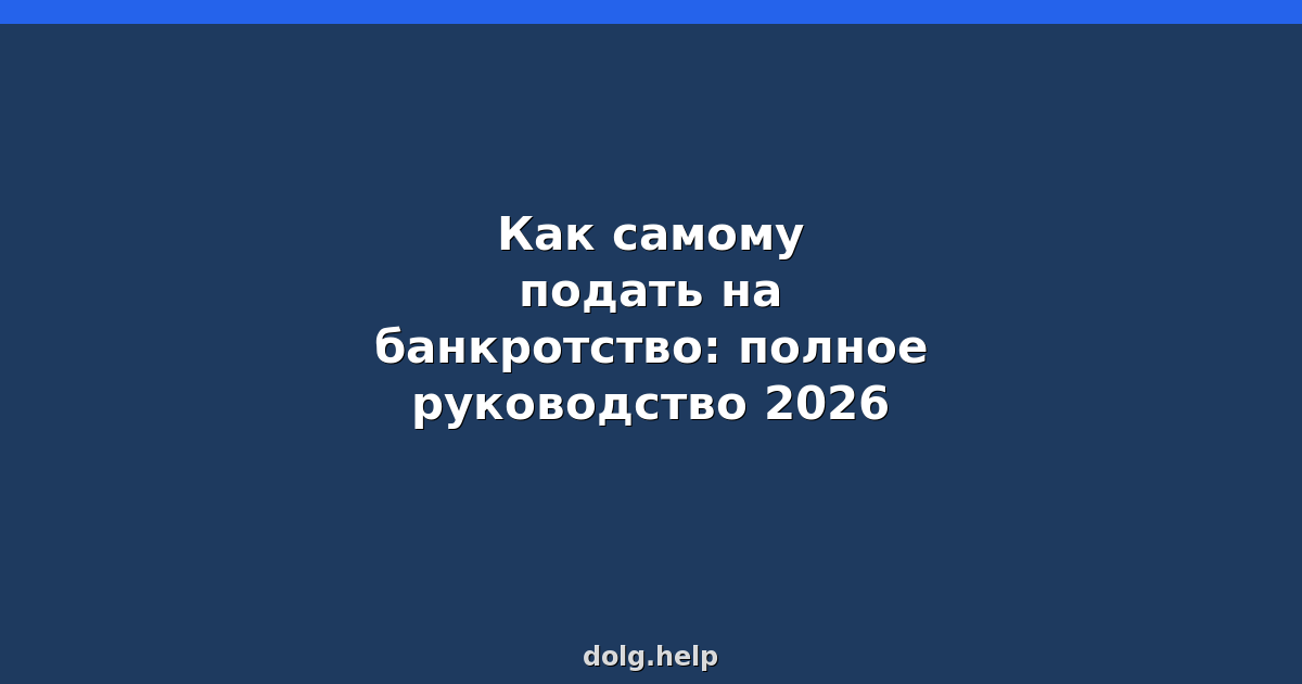 Как самому подать на банкротство: полное руководство 2026