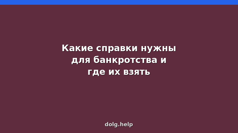 Список справок для банкротства физических лиц — где взять, образцы, сроки действия