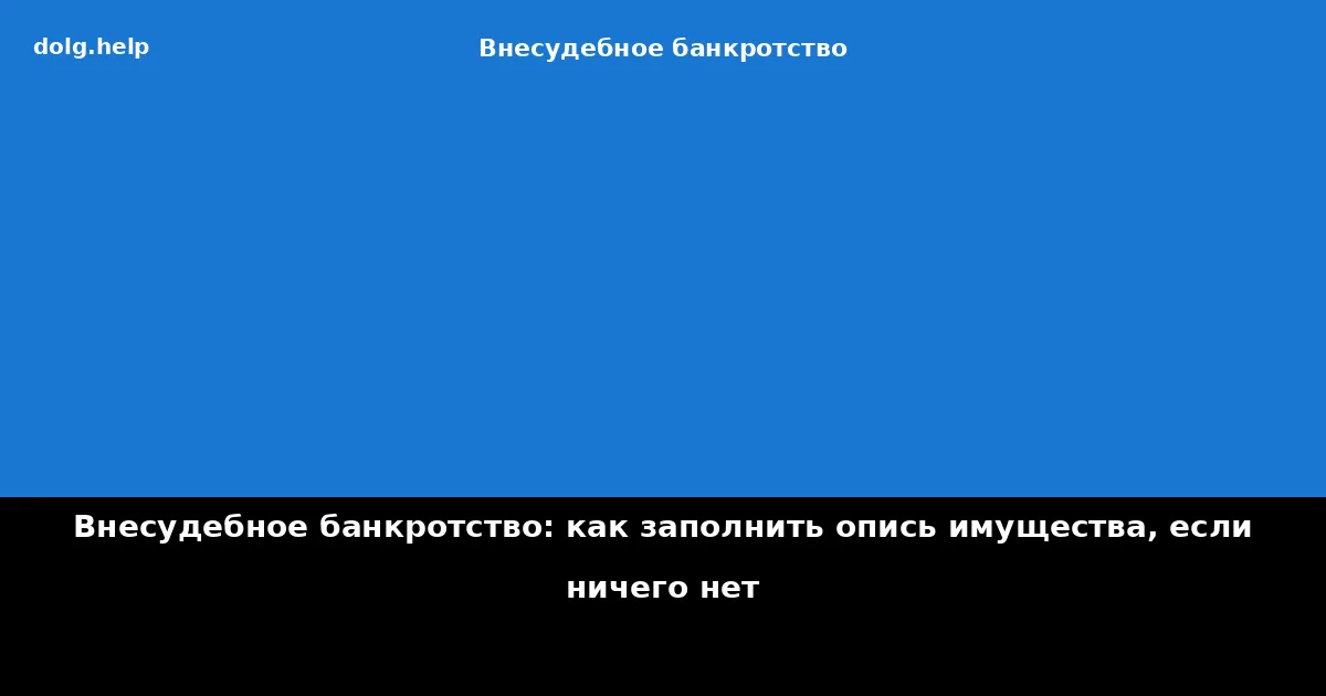 Внесудебное банкротство: как заполнить опись имущества, если ничего нет