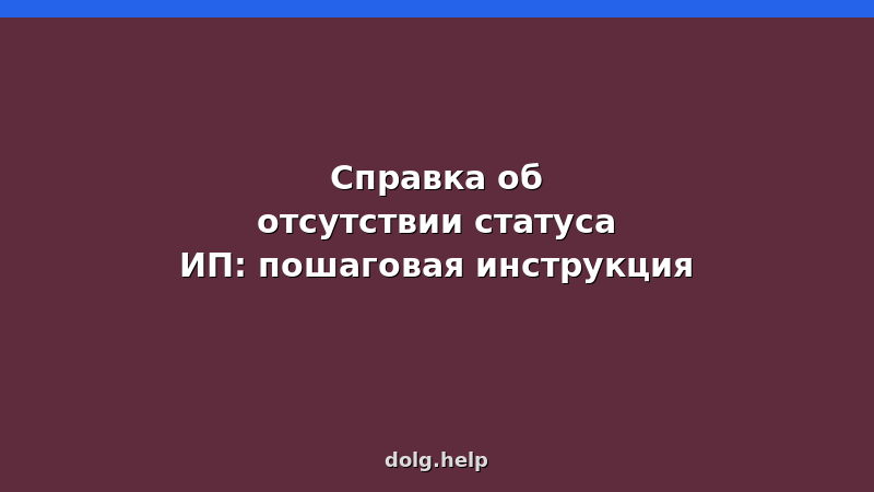 Пошаговая инструкция получения справки об отсутствии статуса ИП для банкротства — документы, сроки, образец