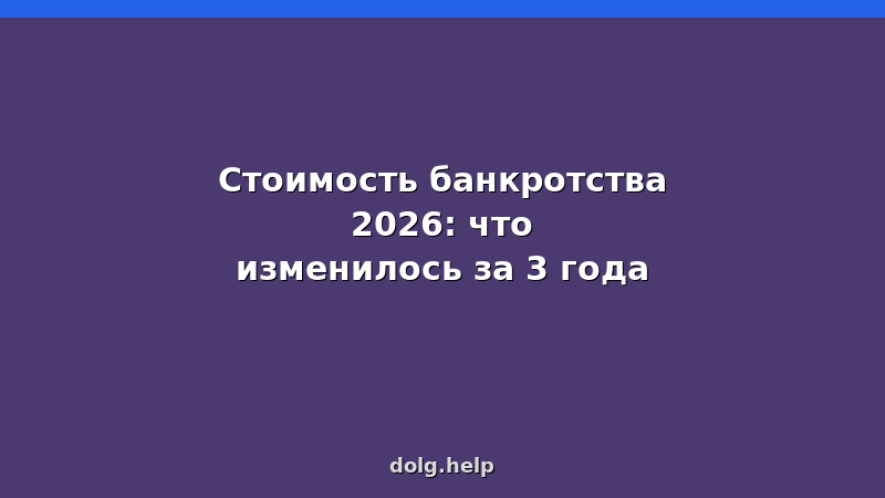 Сравнение стоимости банкротства физических лиц в 2023 и 2026 годах — инфографика