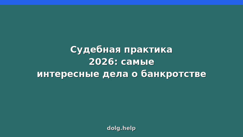 Обзор судебной практики банкротства физических лиц 2026 — реальные дела и решения судов