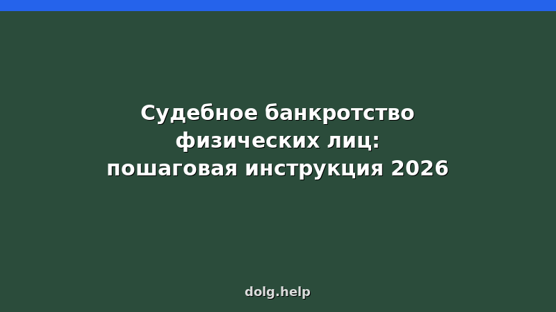 Судебное банкротство физических лиц: пошаговая инструкция 2026