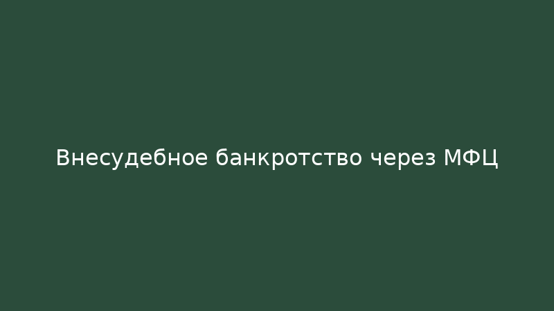 Пошаговая инструкция внесудебного банкротства через МФЦ в 2026 году