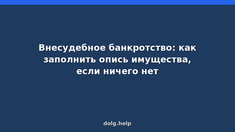 Образец заполнения описи имущества для внесудебного банкротства в МФЦ — пошаговая инструкция