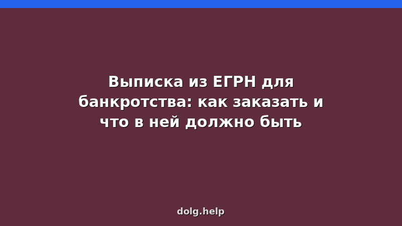 Как заказать выписку из ЕГРН для суда при банкротстве — документы, сроки, стоимость